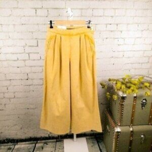 Joe's Jeans Pleated Wide Leg Cropped PleatedJeans Gold Size 26